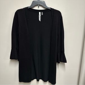 Women's NY Collection Black Sweater Size M with 3/4 bell sleeve.